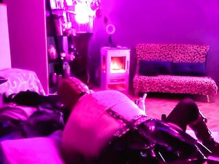 Asshooked Mistresse Facesits Hooded Restrained Gagged Jerking Off Sissy