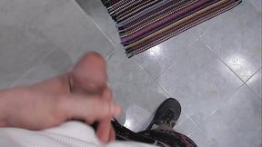 Busty stepmother in the shower I watch her and jerk off