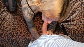Married straight man fucks heavily tattooed Trans Girl and cum on her ass