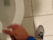 Dude jerks off quietly in stall next to you.
