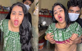 Full night non stop fucking in the kitchen of brother-in-law and sister-in-law, hard desi fuck all night