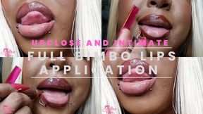 Upclose Full Bimbo Lipstick and Gloss Application