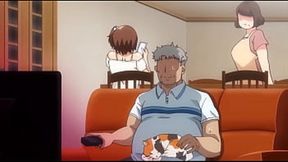 Muscle babe gives incredible blowjob in HENTAI