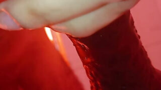 Intensiivinen lähikuva masturbaatio sessio seksikkään kolumbialaisella naamalla