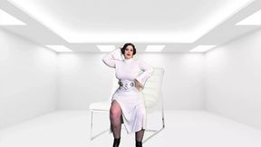 Mature Princess Leia enjoys solo sith vibrator play