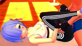 Rem Seeks Rest After Workout But Gets Swept Into Steamy Hentai Encounter