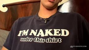 BoysSmoking: Heavy smoker Cain fires his cigarette and starts stroking his throbbing boner