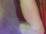 strobo ligths and water girl