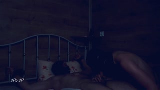 Hot couple fucks each other hard in a dark atmosphere