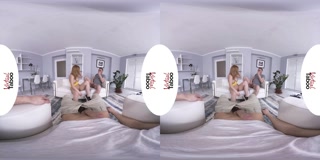 VIRTUAL TABOO - Young Stepsis Fucks and Sucks Two Cocks