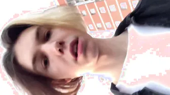 Cute Russian Twink Jerks Big Cock and Pees in Public Forest