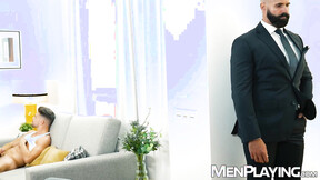 ”Bearded hunk Dani Robles deepthroats & breeds workmate Jony Star”