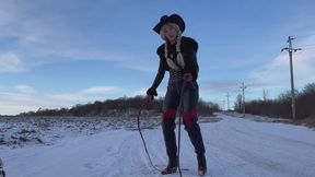 POV Cowgirl Whipping in a very freeing winter
