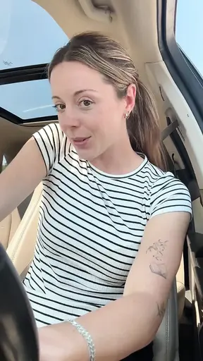 Lush girl gets frisky in car for a risky orgasm