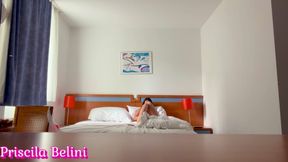 Woman Being Recorded in Hotel Room