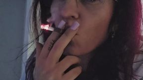 Smoking black cigarette