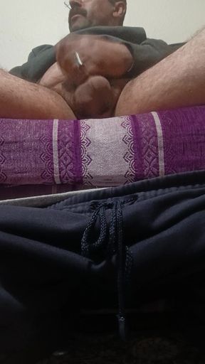 He Masturbates in the Living Room and Cums Wonderfully.