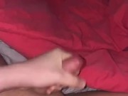 Messing around with my hard cock with big cumshot at the end