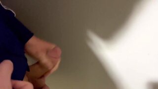 A straight guy got caught jerking his cock in the public toilet
