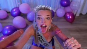 bougie bb gets double stuffed by 2 huge dildo on her birthday porn video