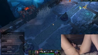 Girl plays League of Legends with Vibrator slowly massaging her clit