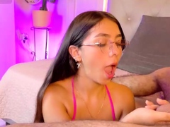 Teen Heather Night spoils big cock with juicy blowjob