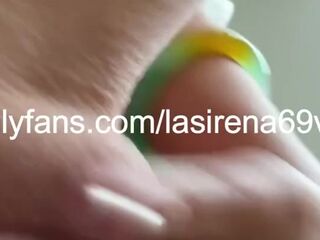LaSirena69 intense pussy rubbing in her bedroom!