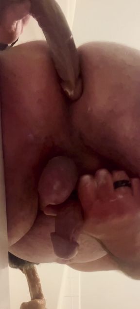 Bear beliw view dildo cum