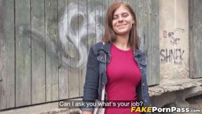 Brunette babe Tiffany Blue fucked outside in exchange for cash