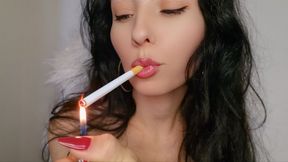 Topless chainsmoking and jerking off instructions: Miss Sara