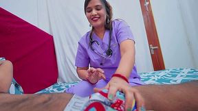 Fat butted indian nurse examined his cock and ended up riding it