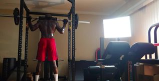 Hallelujah Johnson Tall Dark Chocolate Muscles Tattoos Body Gym session