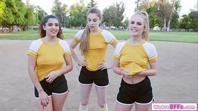 Three besties fucked by coach big cock