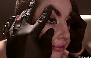Tattooed redhead slave hard whipped