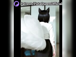 Slutty Shemale hentai Fox Boss Tempted Me in the Office