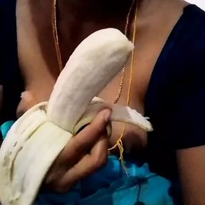 Bannana wife Indian aunty blowjob