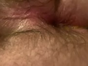 Pushing out cum out my ass it’s not stopping