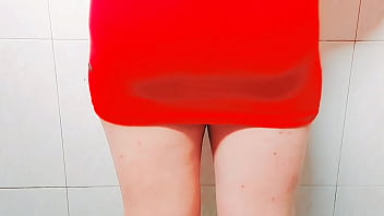 HANDLESS CUMSHOT of THE RED sexy FEMBOY Pornstar Model In a very sexy outfit BIG LOAD OF CUM