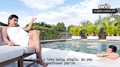 My neighbor lets my tight pussy filled with cum! Latina with big tits rides a huge dick with her wet pussy