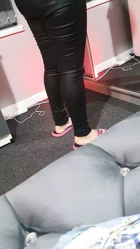 Step mom pulled off the shirt showing her big tits to her step son