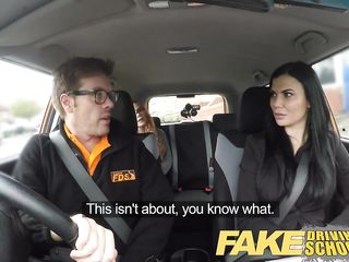 Fake Driving School Readhead Teen Lets Breasty Examiner have her way