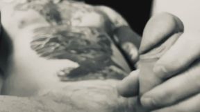 Tattooed Slow Motion Jack Off Black and White