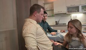 sell your gf - sex dessert on a kitchen table