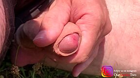 Guy Jerks Off At The Beach By The River With Two Girls On The Other Side - Very Risky Outdoor