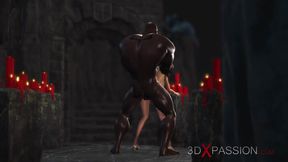 A horny bride gets fucked by a big black cock in the dungeon