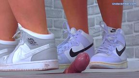 201. Pressing Your Cock & Balls Flat Under Plexiglass & Our Nike Jordans - Glans Cam - Trample Trampling CBT Ballbusting Trainers Trainer Crush