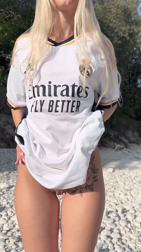 Soccer fan in bikini