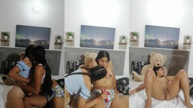 I masturbate with a vibrator on my stepsister's pussy