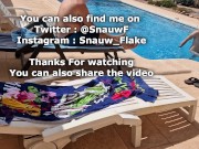 Straight guy well hung jerking off near the public pool in a camping High Risk Exhib (French Twink)