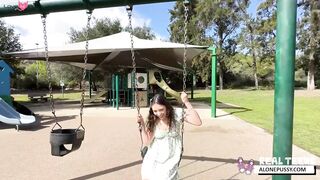 amber summer plays in public and gets a creampie